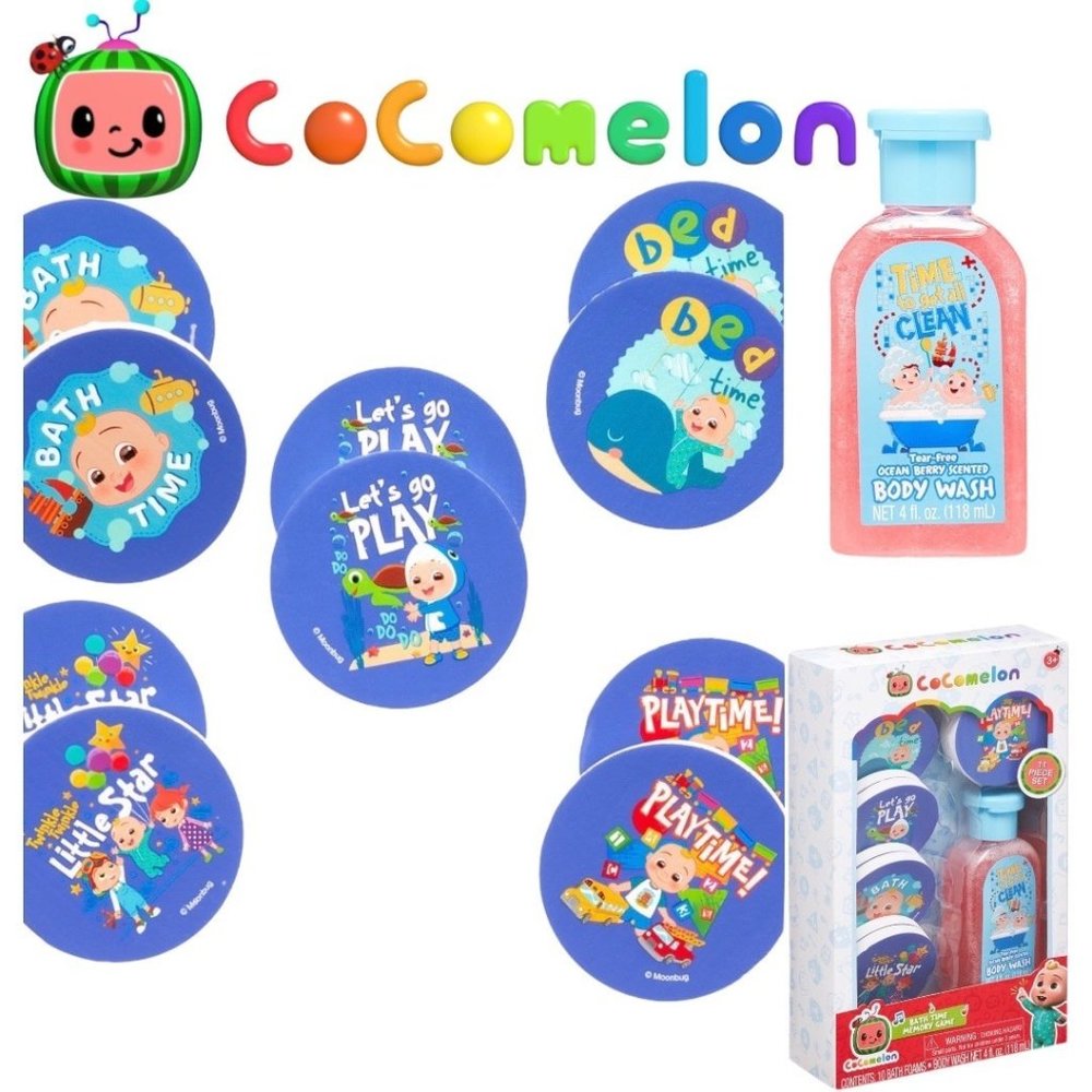 Cocomelon Bath Time Memory Game 11 Piece Set Learning Gift for Toddlers Babies